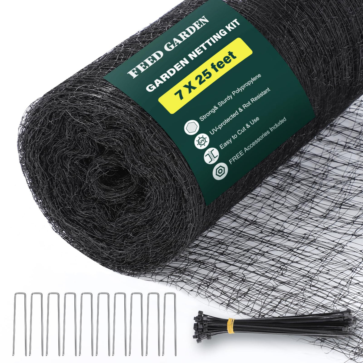 FEED GARDEN Garden Netting 8x10FT Ultra-Fine Mesh PE Cover for Vegetables Fruits Garden Row Cover Raised Bed Durable Protection from Birds Animals