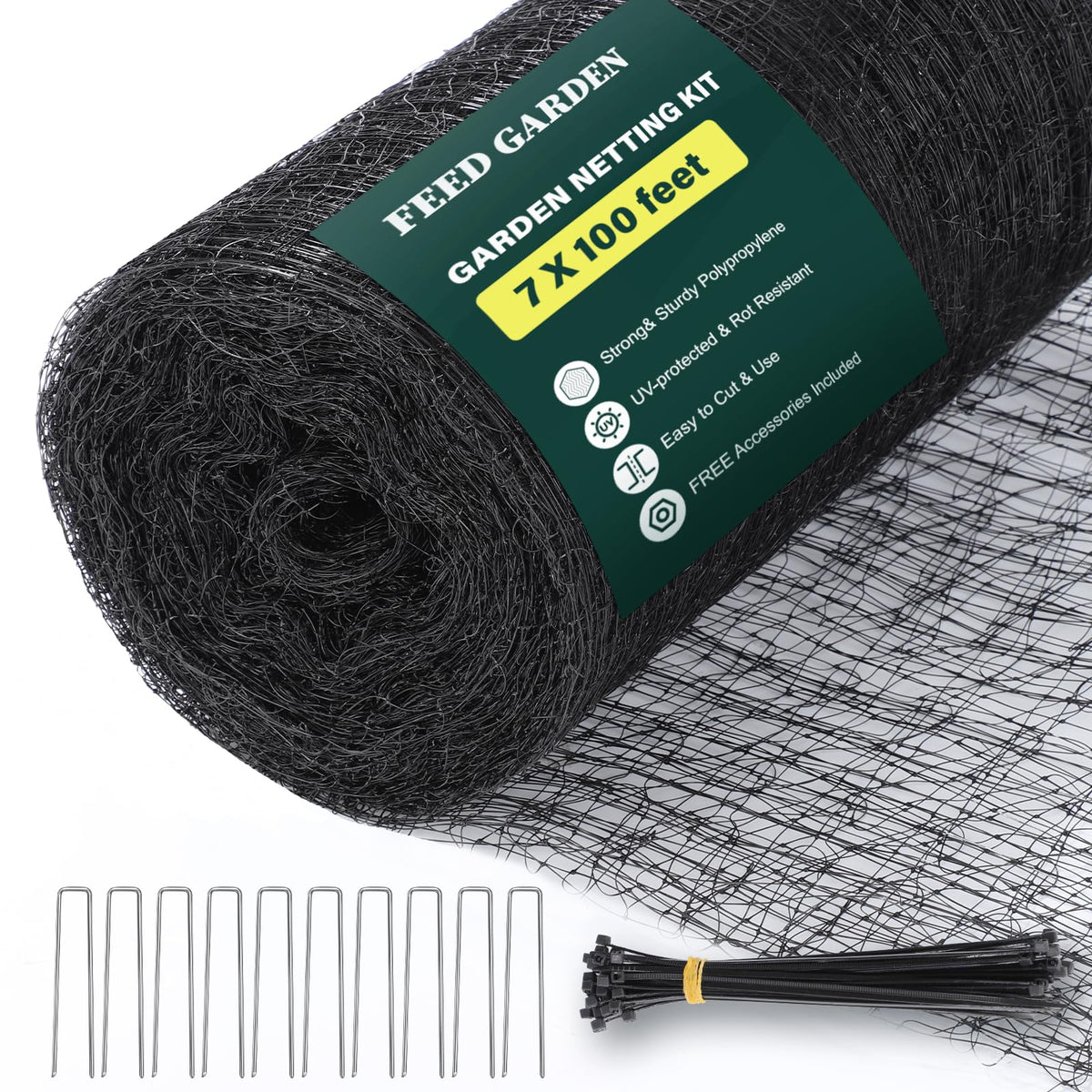 FEED GARDEN Garden Netting 8x10FT Ultra-Fine Mesh PE Cover for Vegetables Fruits Garden Row Cover Raised Bed Durable Protection from Birds Animals