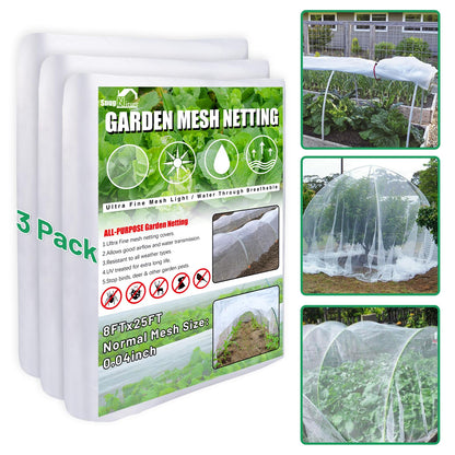 SnugNiture Garden Netting 10x33FT Ultra Fine Mesh Mosquito Net Plant Covers, White Bird Netting Barrier Greenhouse Row Cover Protect Fruits Flower Vegetables from Birds Deer & Squirrels