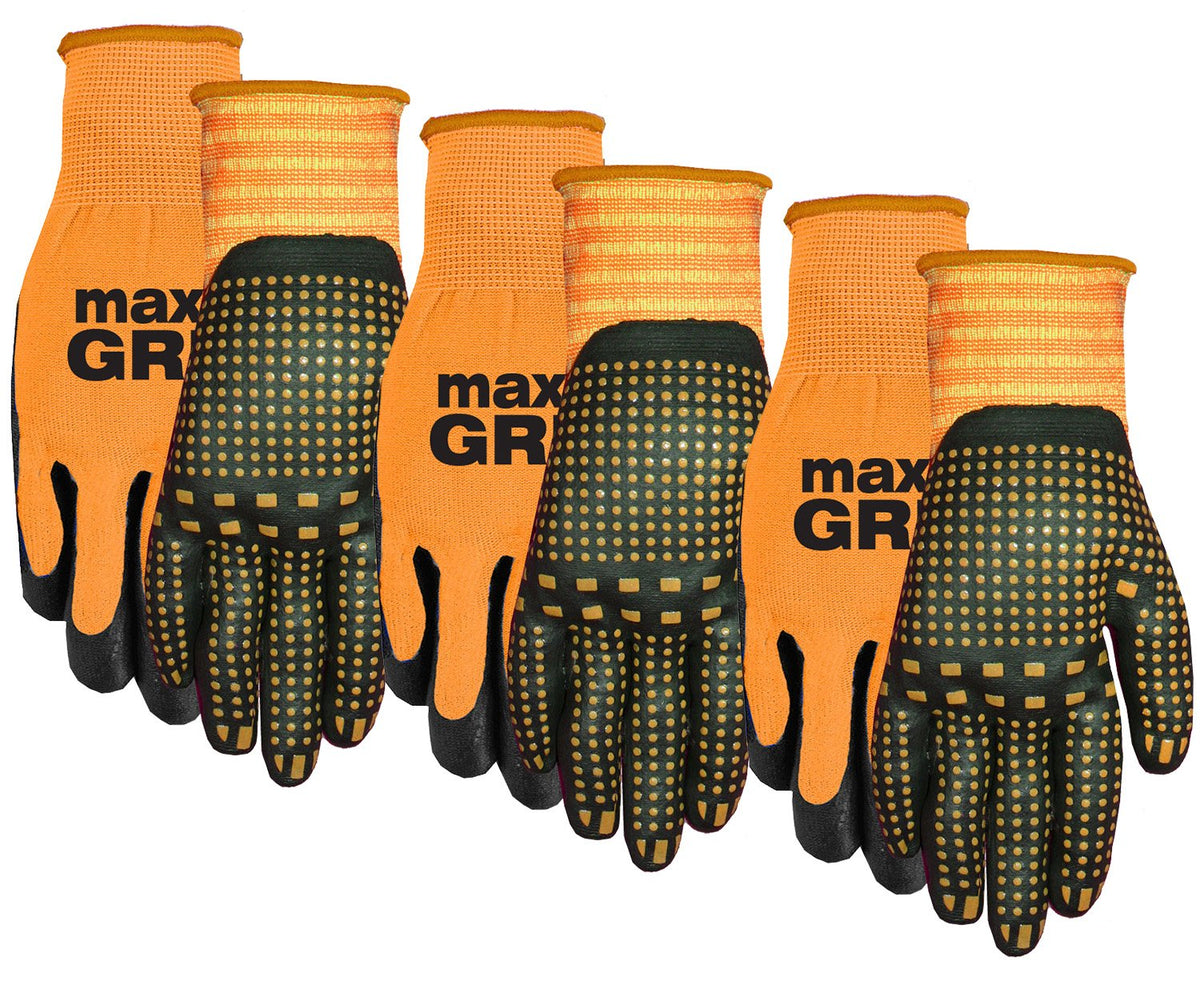 MidWest Gloves & Gear 93P03-SM-AZ-6 Max Grip Packs, 3 Pair, Ladies Green
