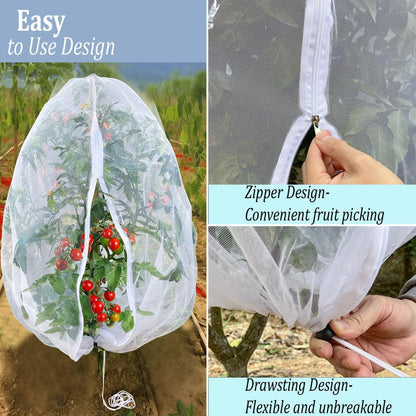 4 Pcs Drawstring Blueberry Netting for Bushes Reusable Garden Netting