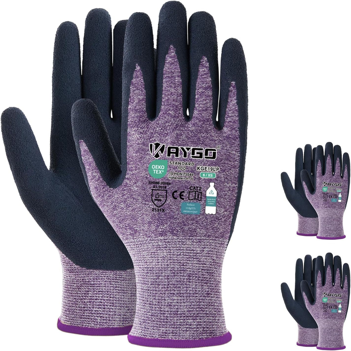 KAYGO Women's Work Gloves, Sandy Latex Grip, Breathable
