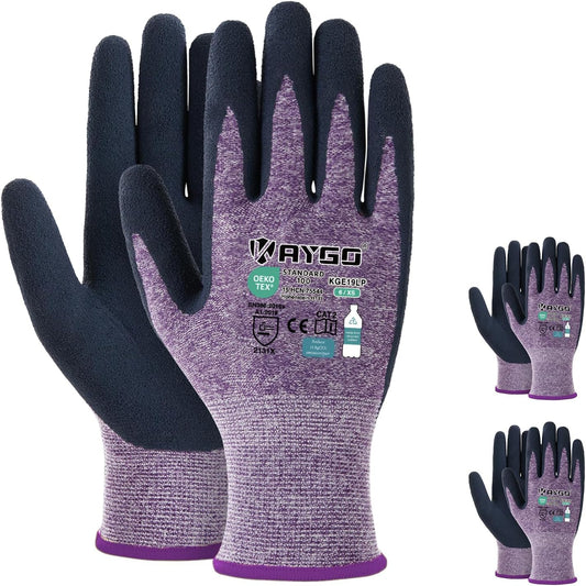 KAYGO Women's Work Gloves, Sandy Latex Grip, Breathable