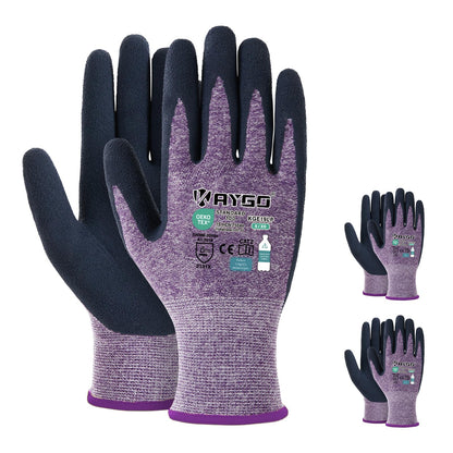 KAYGO Women's Work Gloves, Sandy Latex Grip, Breathable