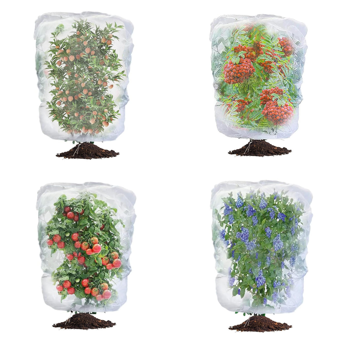 afzdby Large Garden Mesh Netting with Zipper and Drawstring,Plants Cover Protection from Anti Birds,Bugs,Cicadas,and Insects-Pest Barrier Bag for Blueberry Bushes,Tomatoes,Citrus,Fruit Tree