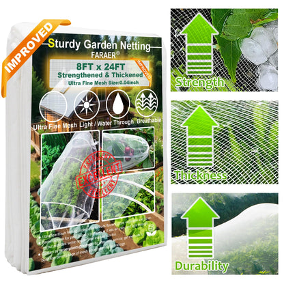 Garden Pest Barrier Netting, Thickened Mesh Net Bugs Out Plant Covers 10x33Ft Ultra Fine Protection Netting for Vegetable Plants Fruit Flowers Greenhouse Row Cover Raised Bed Insect Barrier Screen Net
