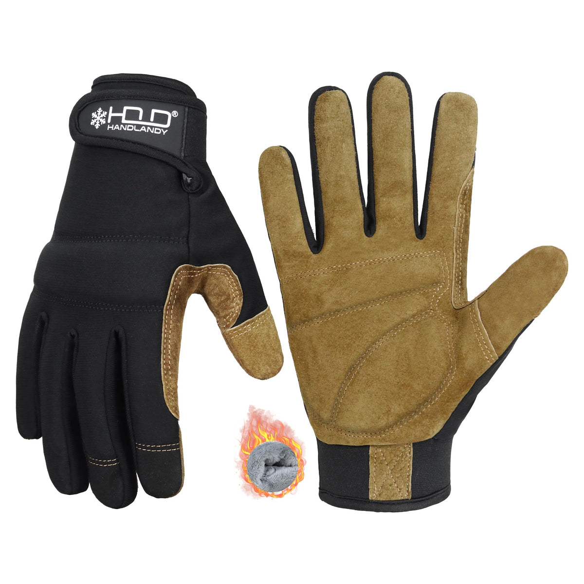 HANDLANDY Work Gloves for Men & Women, Utility Mechanic Working Gloves Touch Screen, Flexible Gardening Gloves for Yard