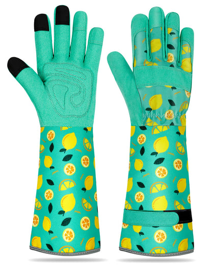 Long Gardening Gloves for Women Thorn Proof Leather Garden Gloves Breathable Working Gloves for Women Yard Outdoor