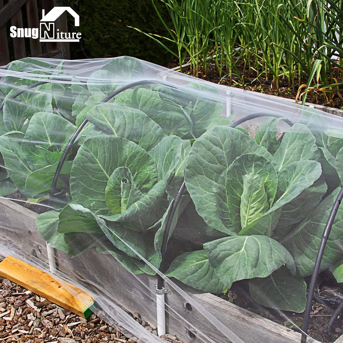 SnugNiture Garden Netting 10x33FT Ultra Fine Mesh Mosquito Net Plant Covers, White Bird Netting Barrier Greenhouse Row Cover Protect Fruits Flower Vegetables from Birds Deer & Squirrels