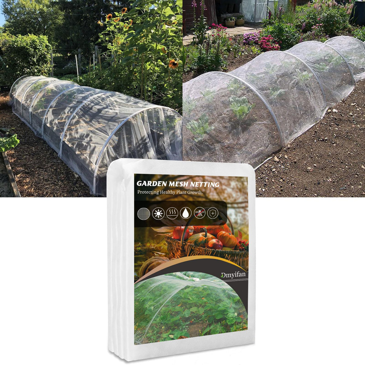 4x20Ft Ultra Fine Garden Mesh Netting Thicken Protection Netting for Vegetable Plant Fruits Health Growing, White Screen Barrier Net for Pest Bird Mosquito
