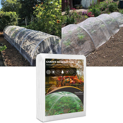 4x20Ft Ultra Fine Garden Mesh Netting Thicken Protection Netting for Vegetable Plant Fruits Health Growing, White Screen Barrier Net for Pest Bird Mosquito