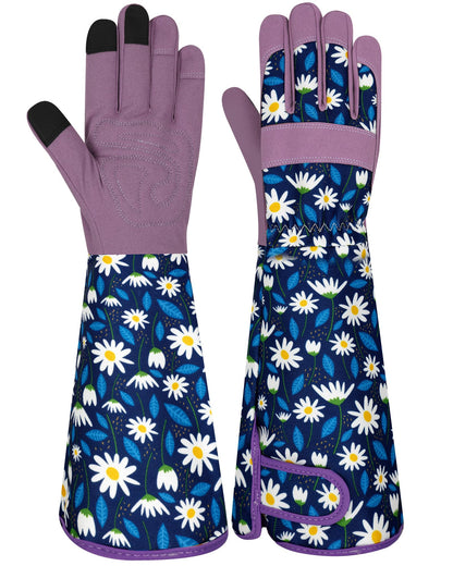 Long Gardening Gloves for Women Thorn Proof Leather Garden Gloves Breathable Working Gloves for Women Yard Outdoor
