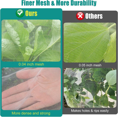 SPORTYOUTH 10x50Ft Garden Netting Ultra Fine Mesh Bird Net for Raised Beds