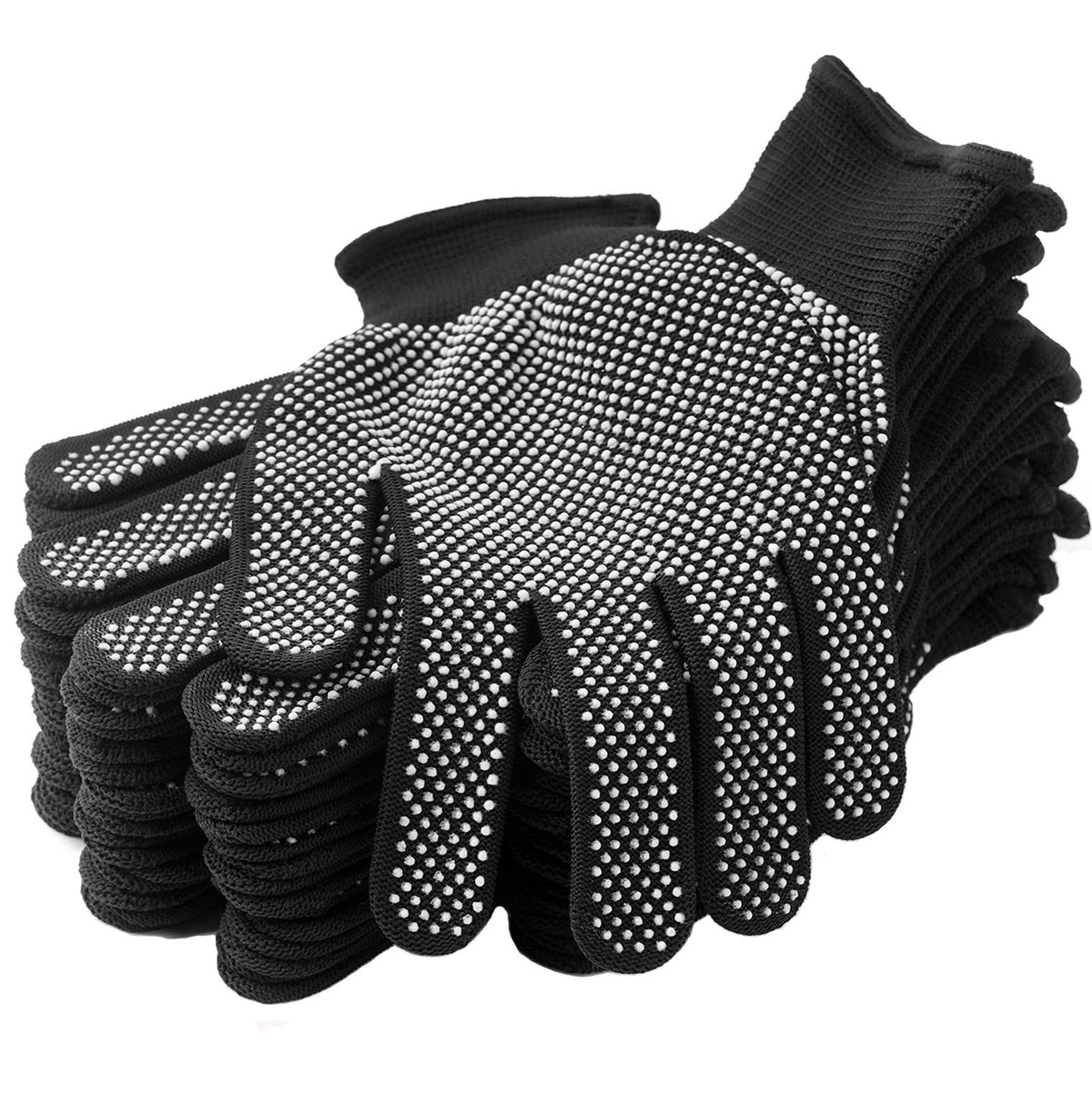 COOHORN 12Pairs Work Gloves Anti-slip Knitted Stretchy Cloth Glove Thin Moist Glove Liners