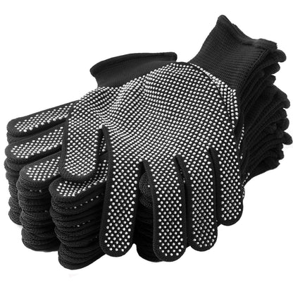 COOHORN 12Pairs Work Gloves Anti-slip Knitted Stretchy Cloth Glove Thin Moist Glove Liners