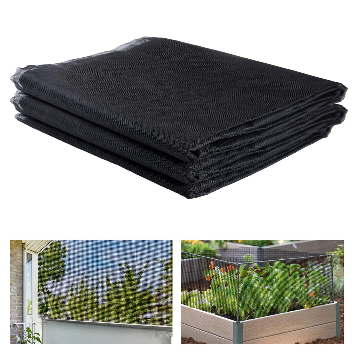 10x20ft Strong PP Nanocomposite Mosquito Net Garden Netting, Black