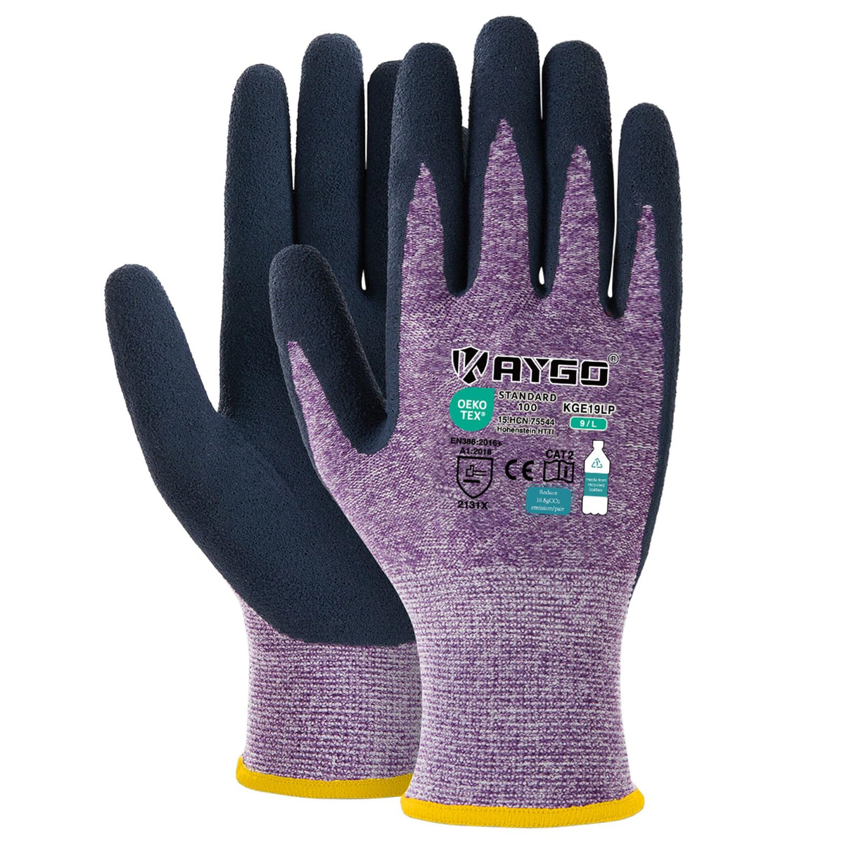 KAYGO Women's Work Gloves, Sandy Latex Grip, Breathable