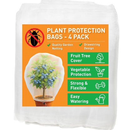 Fruit Tree Protection Bags 4x4.5 FT | Pack of 4 Garden & Insect Netting