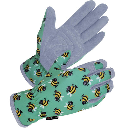 SKYDEER Premium Genuine Deerskin Suede Women's Gardening Gloves, Ultra-Soft Padded, Comfort Fit for Work, Medium, SD6611/M