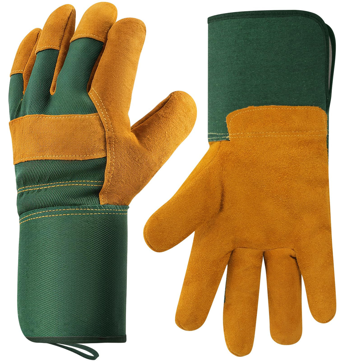 Gardening Gloves, Rose Pruning Gloves for Men & Women, Breathable Cowhide Leather Gauntlet, Best Garden Gifts & Tools for Gardener