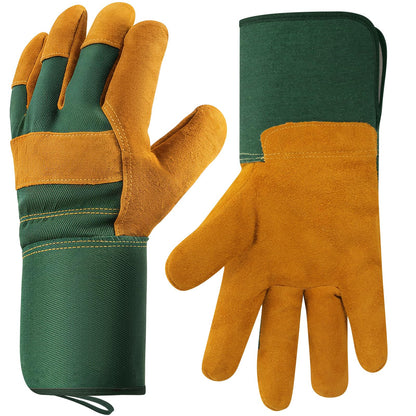 Gardening Gloves, Rose Pruning Gloves for Men & Women, Breathable Cowhide Leather Gauntlet, Best Garden Gifts & Tools for Gardener