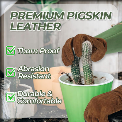 Long Gardening Gloves for Women Men - Leather Rose Pruning Gloves Thorn Proof