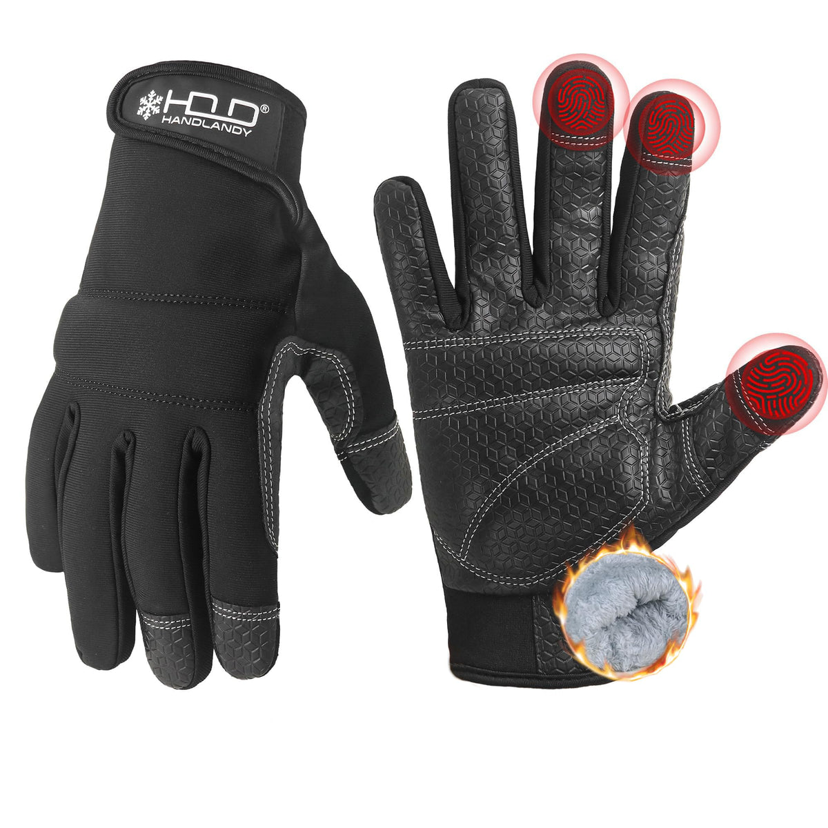 HANDLANDY Work Gloves for Men & Women, Utility Mechanic Working Gloves Touch Screen, Flexible Gardening Gloves for Yard