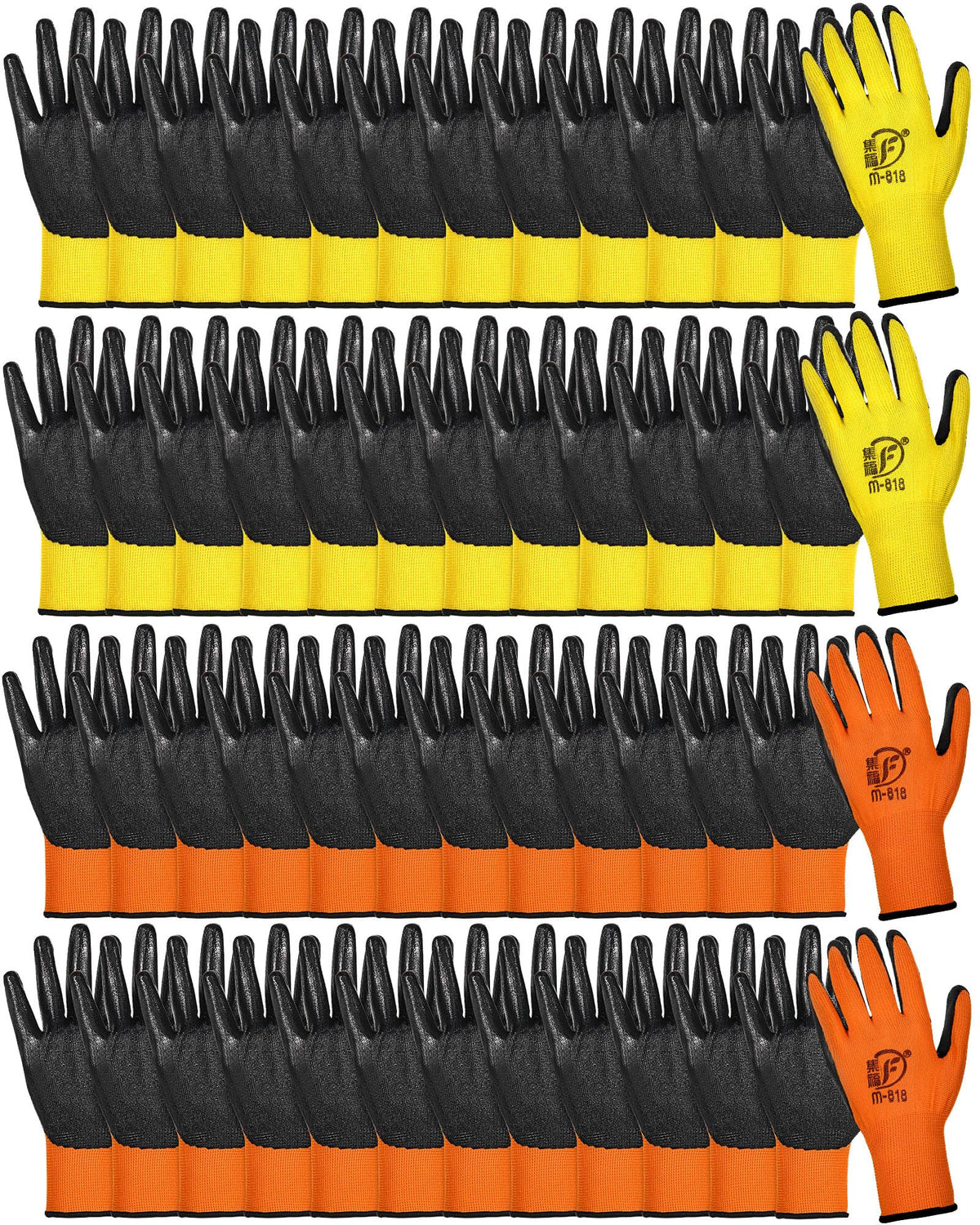 Nuogo 48 Pairs Garden Gloves for Men Work Gloves Bulk