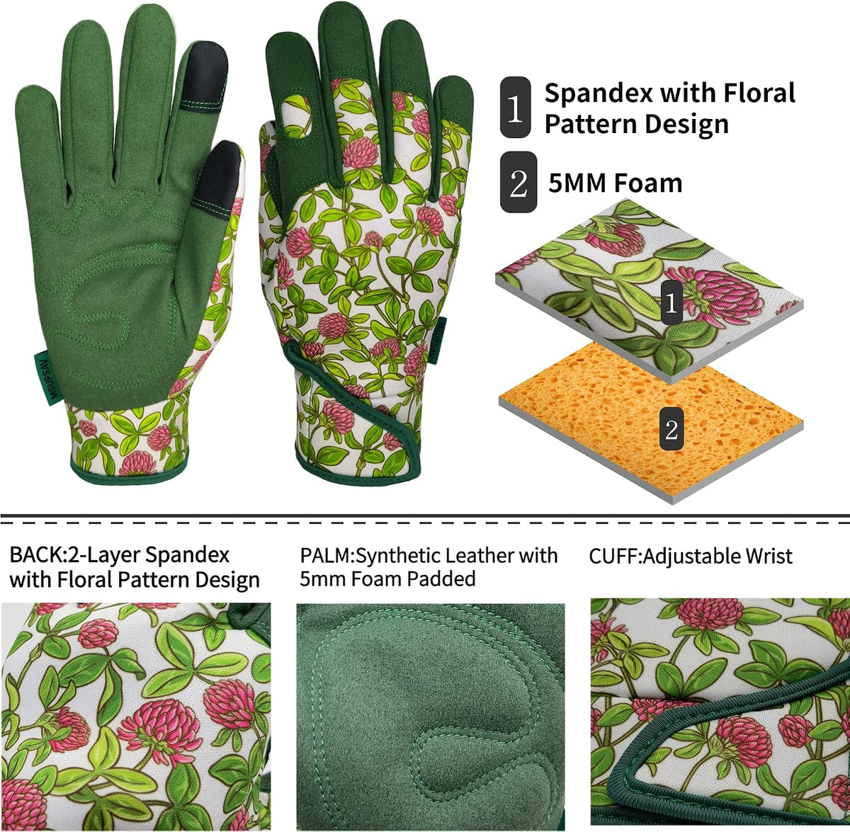 Cute Pattern Gardening Gloves,Thornproof Garden Glove,Gardener Gift