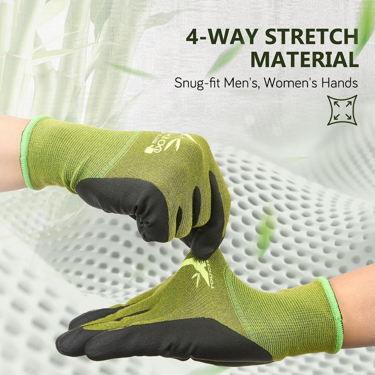 COOLJOB Gardening Working Gloves, Touchscreen, Nitrile Coated