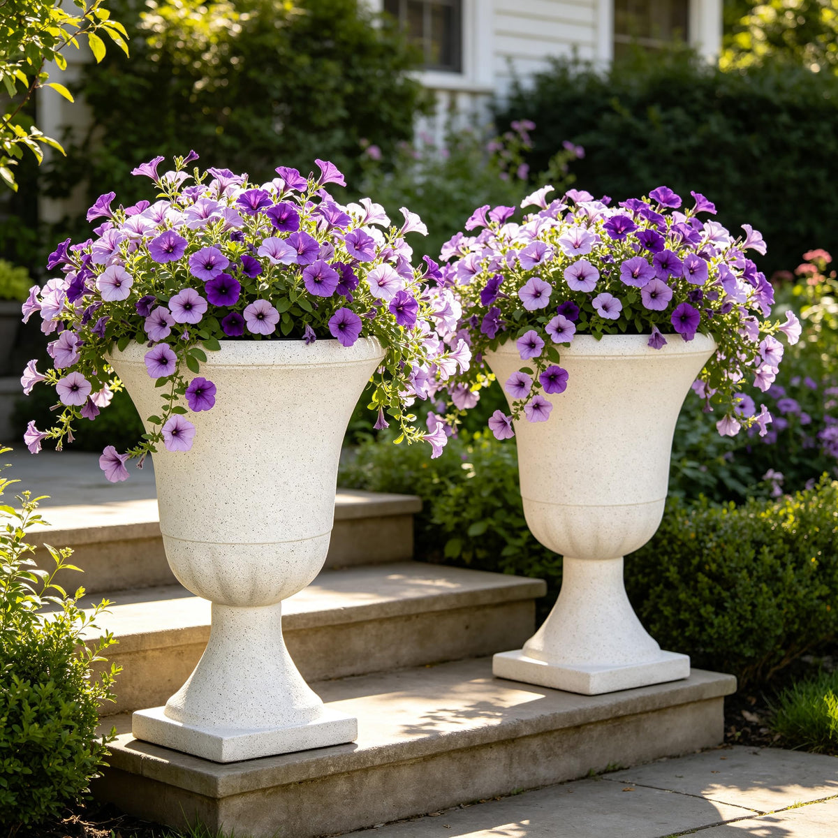 Autodaya 15" Large Planters for Outdoor Plants Set of 2 Plastic Flower Pots