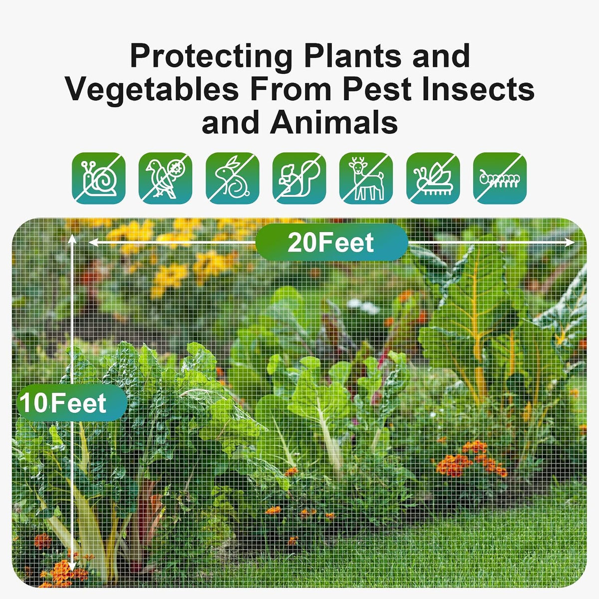 Garden Netting Pest Barrier: 10'x20' Fine Bug Netting