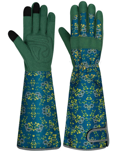 Long Gardening Gloves for Women Thorn Proof Leather Garden Gloves Breathable Working Gloves for Women Yard Outdoor