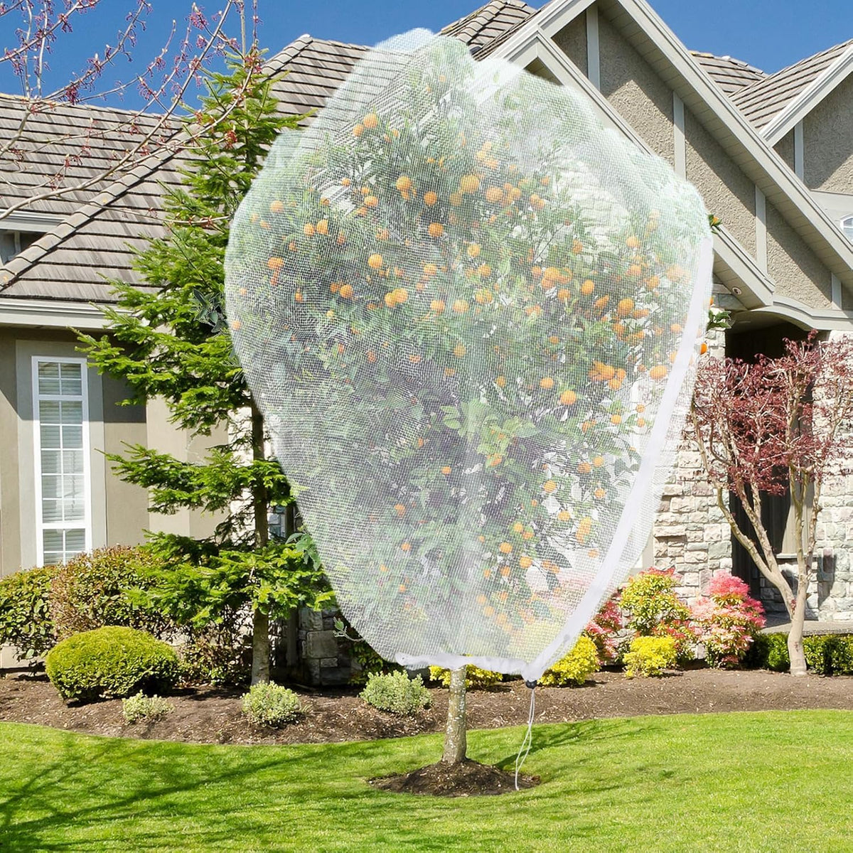 Large Fruit Tree Netting, 10X10FT Insect Garden Net, Zipper, Drawstring