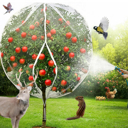 Plant Netting with Drawstring, 4P 2.6x3.3 FT - Easy Install Fruit Tree Protection Cover, Reusable Garden Mesh Bag for Blueberry Bushes/Tomato - Block Birds/Insect/Squirrels