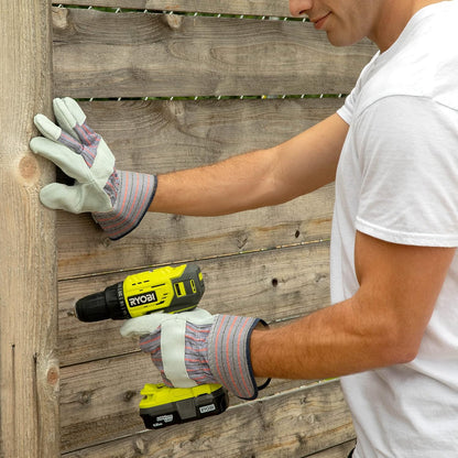 G & F Products Leather Work Gloves for Construction, Gardening and General Work