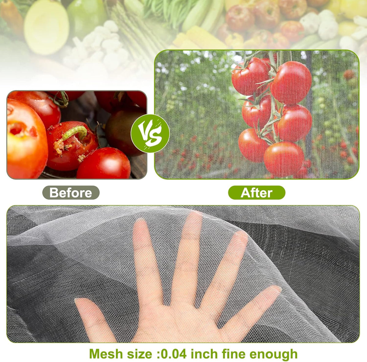 RIFNY Garden Netting for Raised Beds Garden Protection Plant, 2 Pcs 10x33Ft