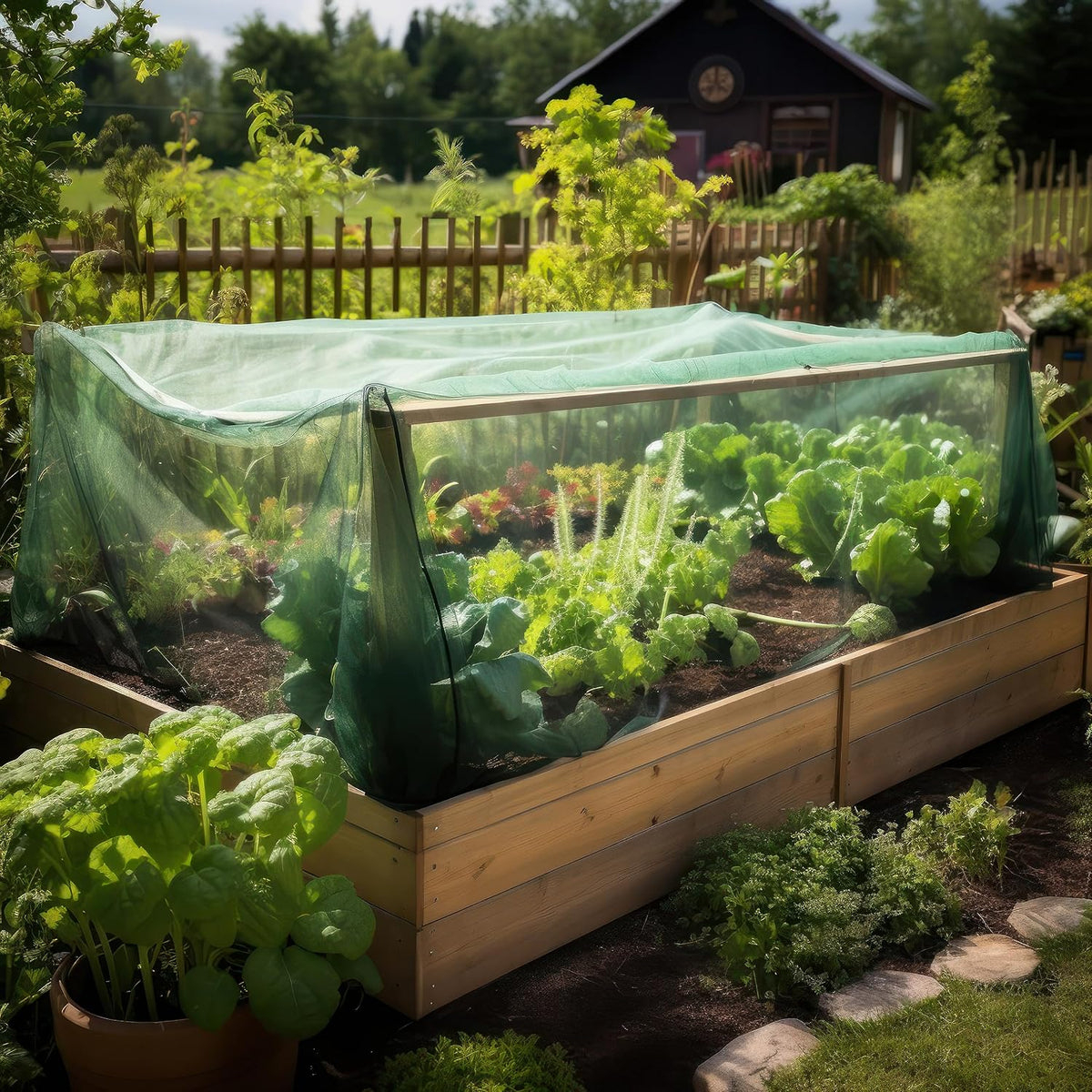 Green DIY Mosquito Net Fabric | 10x20 FT Netting | Insect Cover for Garden