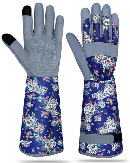 Long Gardening Gloves for Women Thorn Proof Leather Garden Gloves Breathable Working Gloves for Women Yard Outdoor