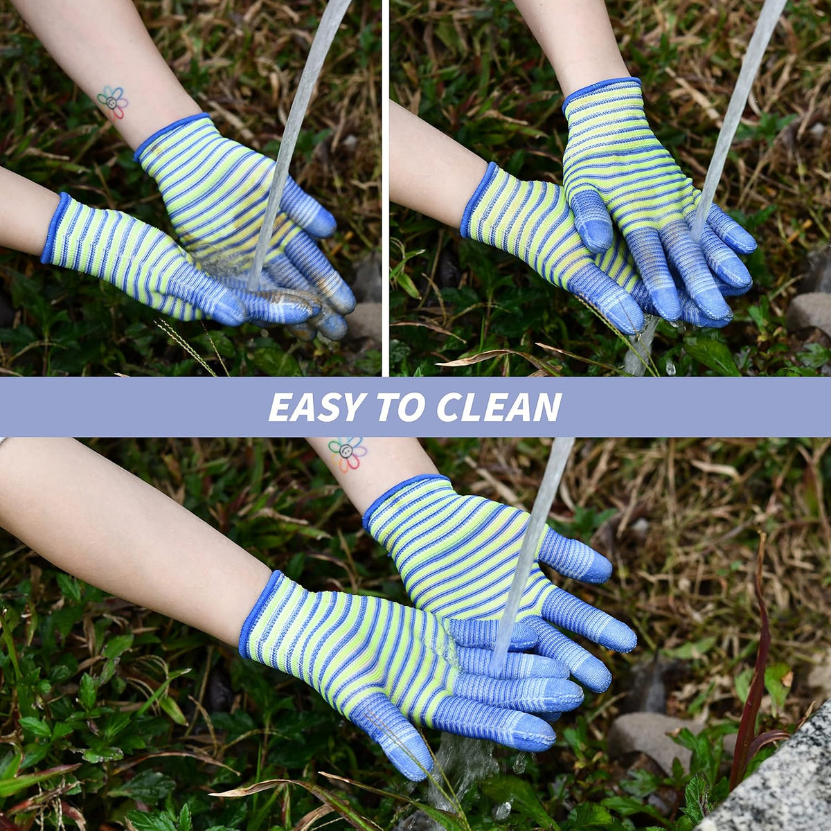 Gardening Gloves for Women - Gardening Gloves 12 Pairs, Breathable Rubber Garden Gloves, Outdoor Protective Working Gloves