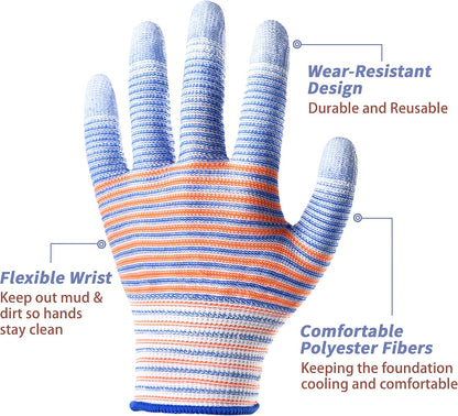 Gardening Gloves for Women - Gardening Gloves 12 Pairs, Breathable Rubber Garden Gloves, Outdoor Protective Working Gloves