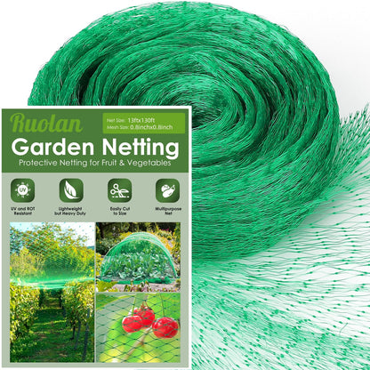 Ruolan Bird Netting for Garden Protect Vegetable Plants and Fruit Trees13X20Ft,Plastic Trellis Netting for Birds, Deer,Squirrels and Other Animals