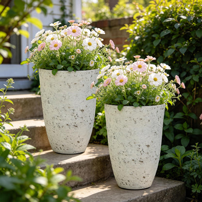 Autodaya 15" Large Planters for Outdoor Plants Set of 2 Plastic Flower Pots