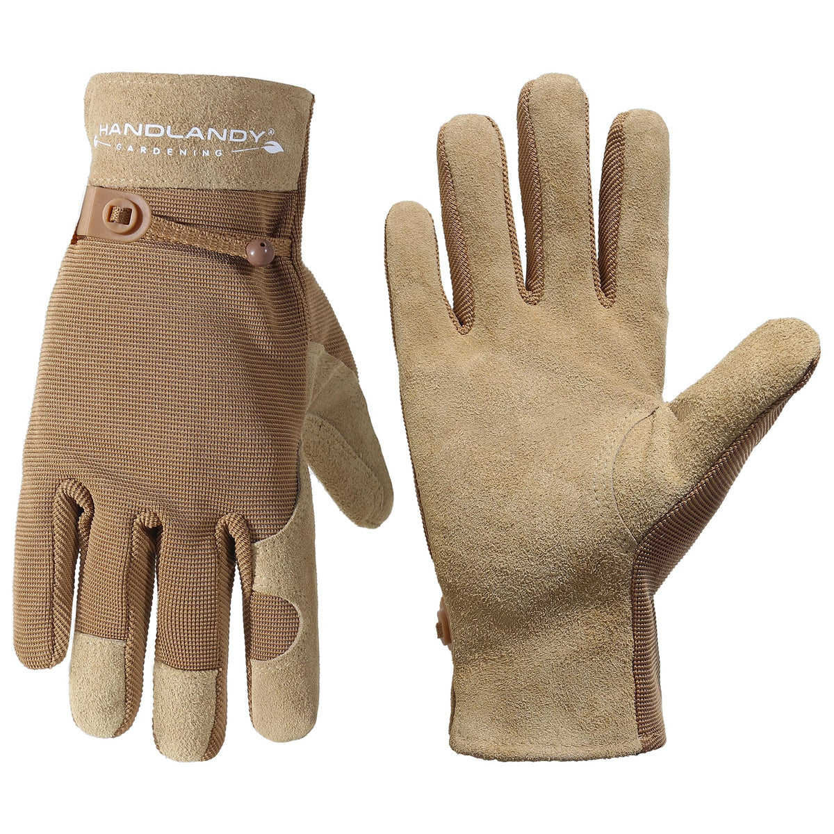 HLDD HANDLANDY Work Gloves for Women and Ladies, Leather Gardening Gloves Flexible Mechanic Working Gloves