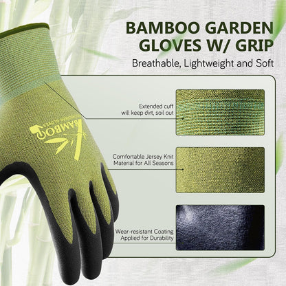 COOLJOB Gardening Working Gloves, Touchscreen, Nitrile Coated