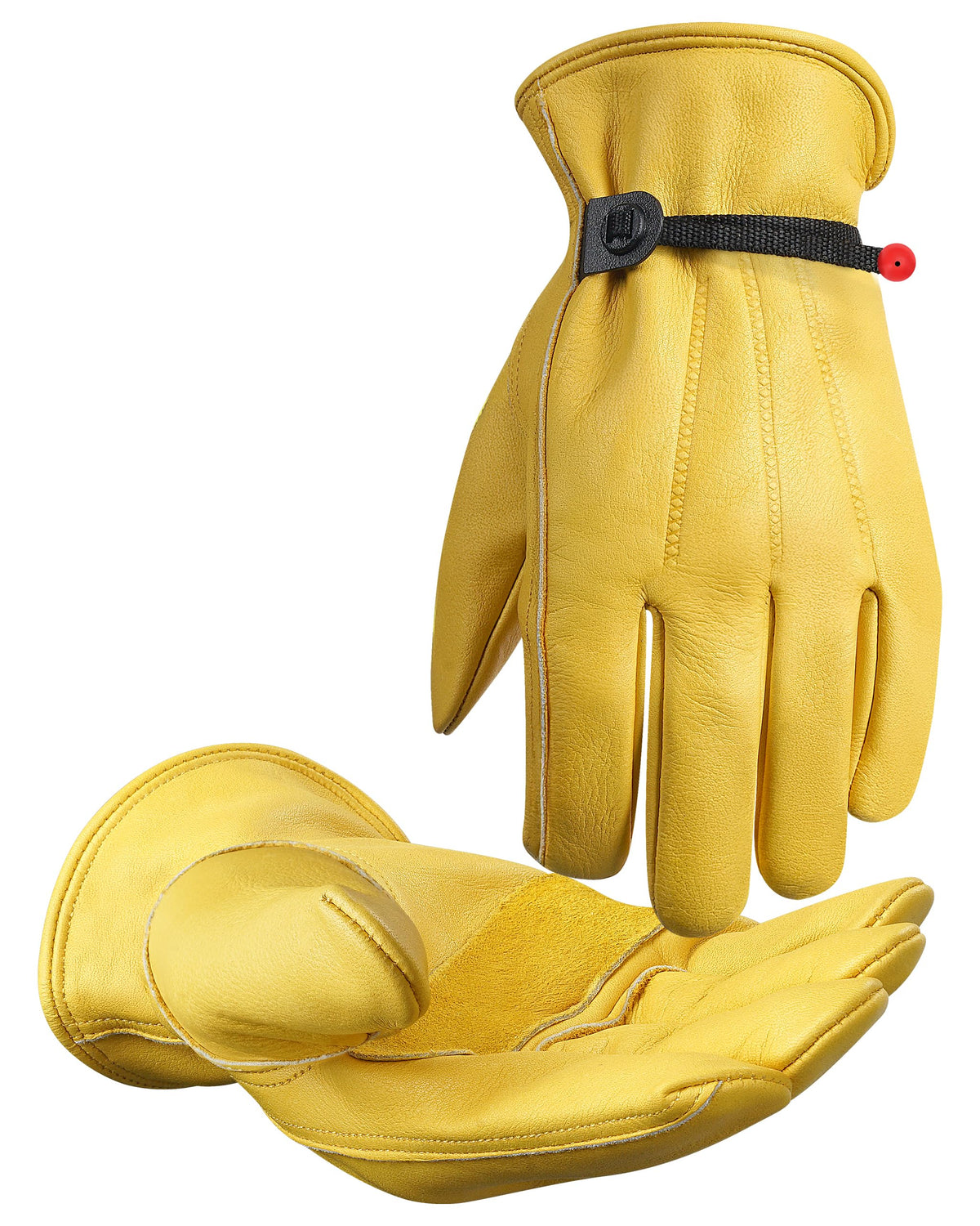 DULFINE Cowhide Leather Gardening Work Gloves for Men 1/3/12 Pairs