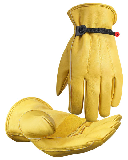 DULFINE Cowhide Leather Gardening Work Gloves for Men 1/3/12 Pairs