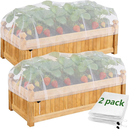 2 Pack Garden Netting for Raised Beds, 37.4" x 19.6" x 19.6" Garden Bed Insect Bird Netting Cover, Raised Garden Bed Plant Cover Mesh Pest Barrier Screen for Protecting Vegetables Fruits Flowers