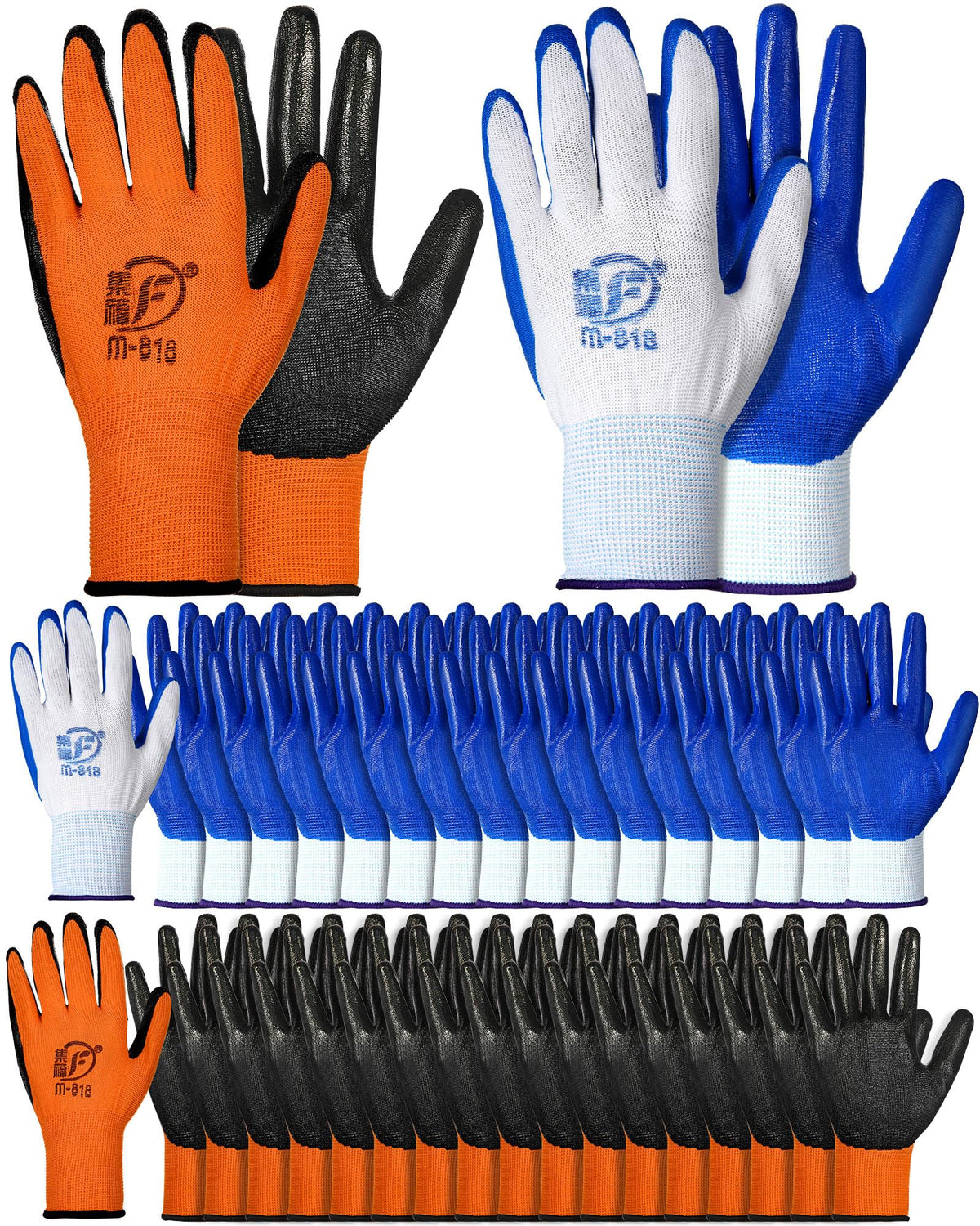 Honeydak 36 Pairs Garden Gloves Bulk for Men Women