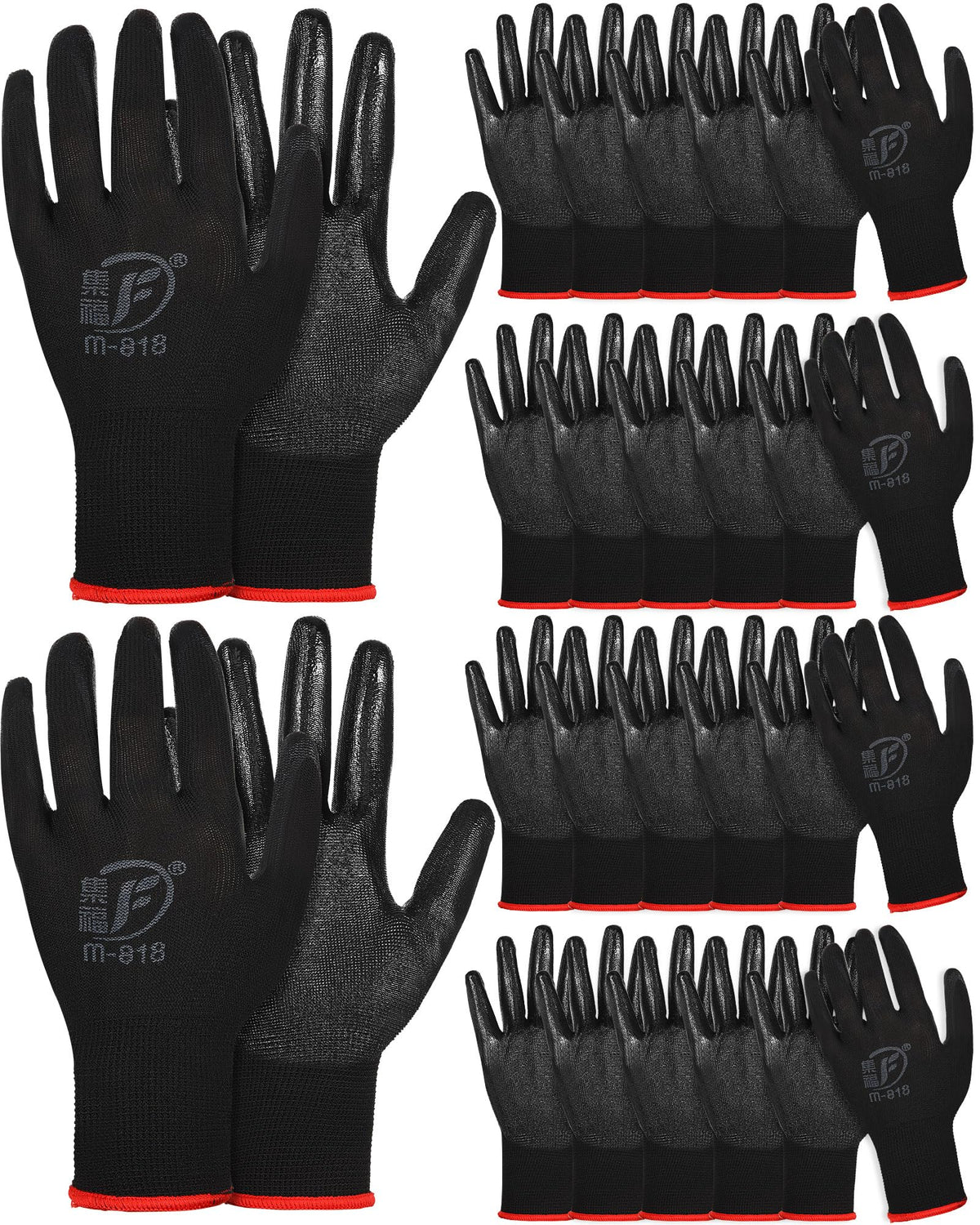 Nuogo 24 Pairs Gardening Gloves for Men Women Rubber Coated Landscaping Work Gloves Safety Work Construction